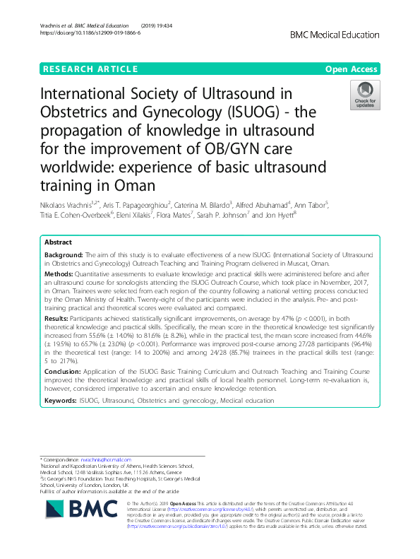 (PDF) International Society of Ultrasound in Obstetrics and Gynecology ...