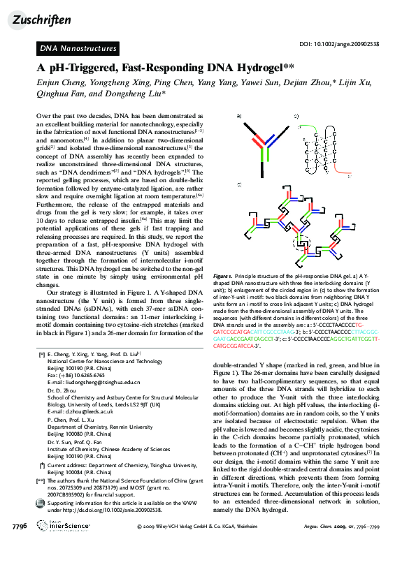 (PDF) A pH-Triggered, Fast-Responding DNA Hydrogel