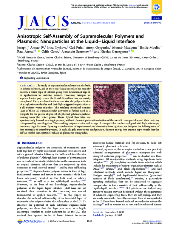 (PDF) Anisotropic Self-Assembly of Supramolecular Polymers and ...