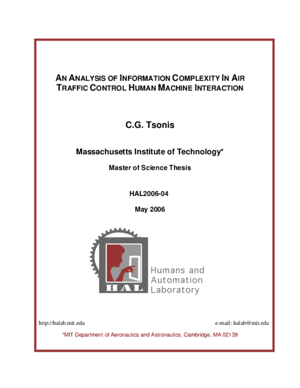 (PDF) An Analysis of Information Complexity in Air Traffic Control ...