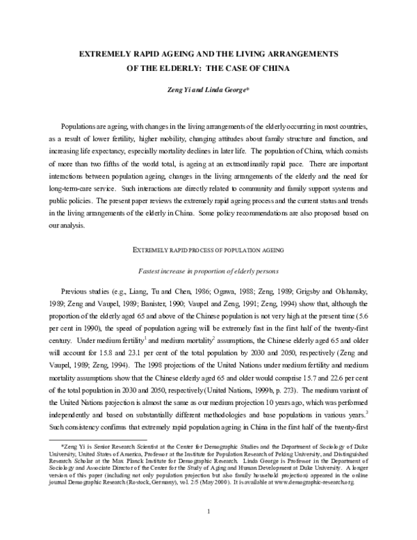 (PDF) Extremely rapid ageing and the living arrangements of older ...