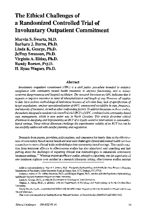(PDF) The ethical challenges of a randomized controlled trial of ...
