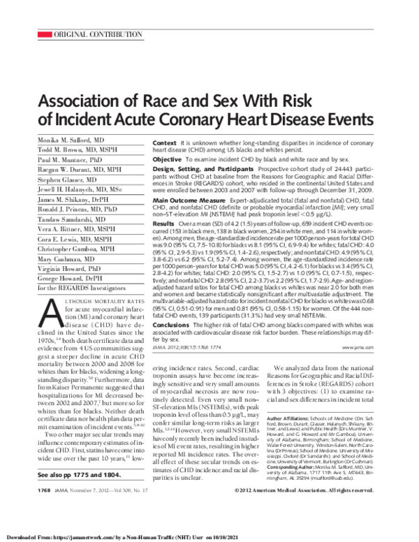 (PDF) Association of Race and Sex With Risk of Incident Acute Coronary ...