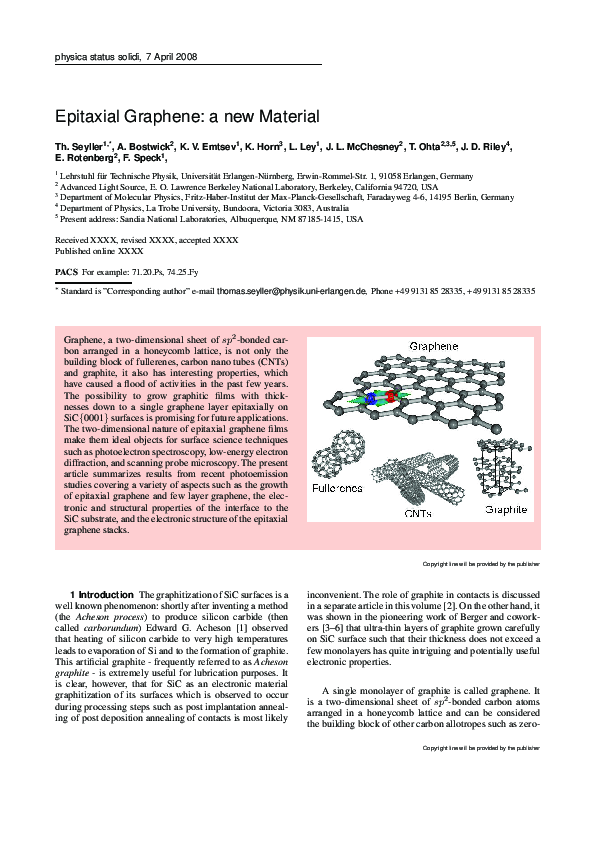 (PDF) Epitaxial graphene: a new material