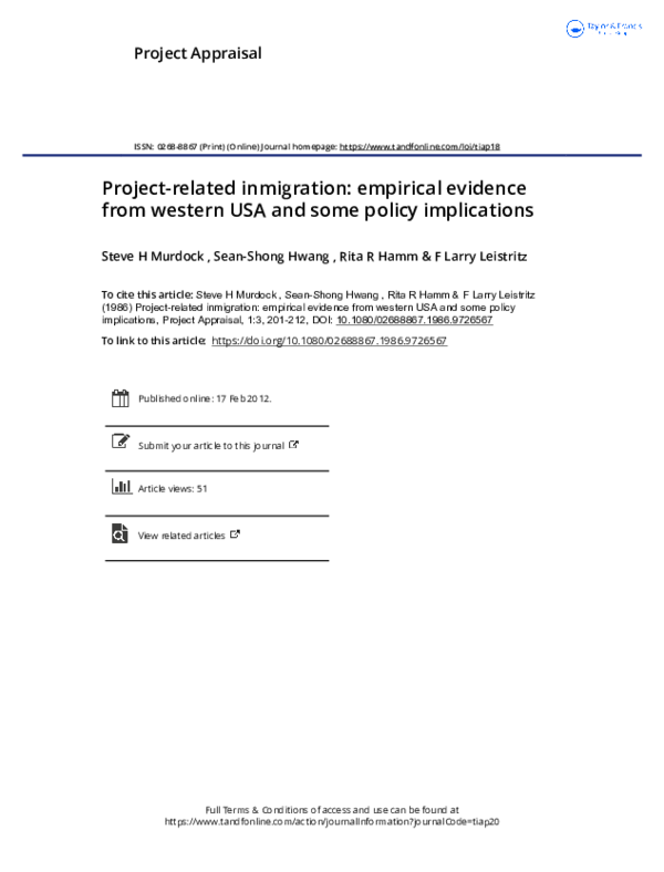 (PDF) Project-related inmigration: empirical evidence from western USA ...