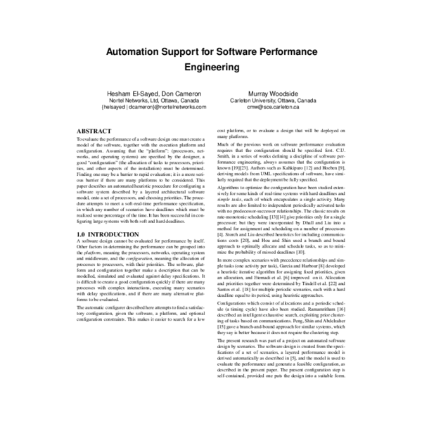 (PDF) Automation support for software performance engineering