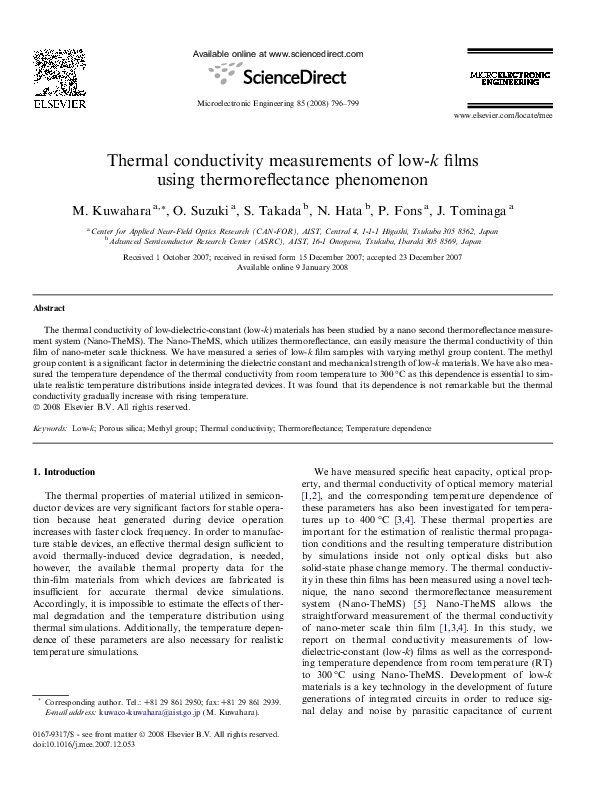 kelvin klow PDF) Thermal conductivity measurements of low-k films using thermoreflectance phenomenon Earache Can Peptide Therapy Help Size:100ml Face Wash at