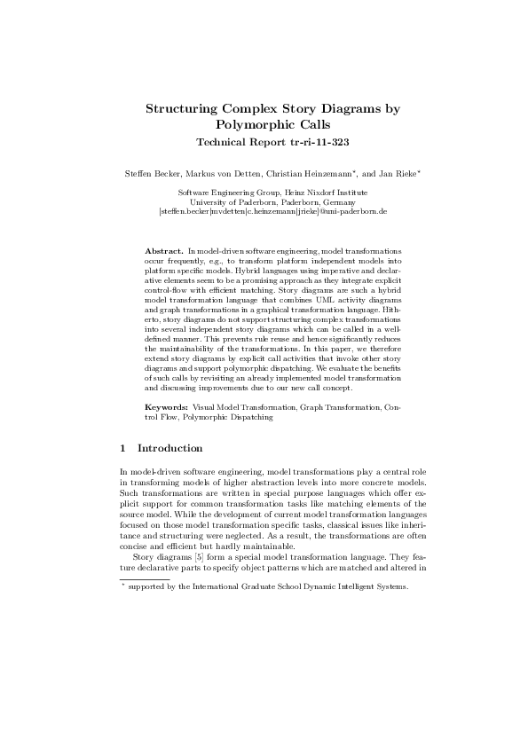 (PDF) Structuring Complex Story Diagrams by Polymorphic Calls