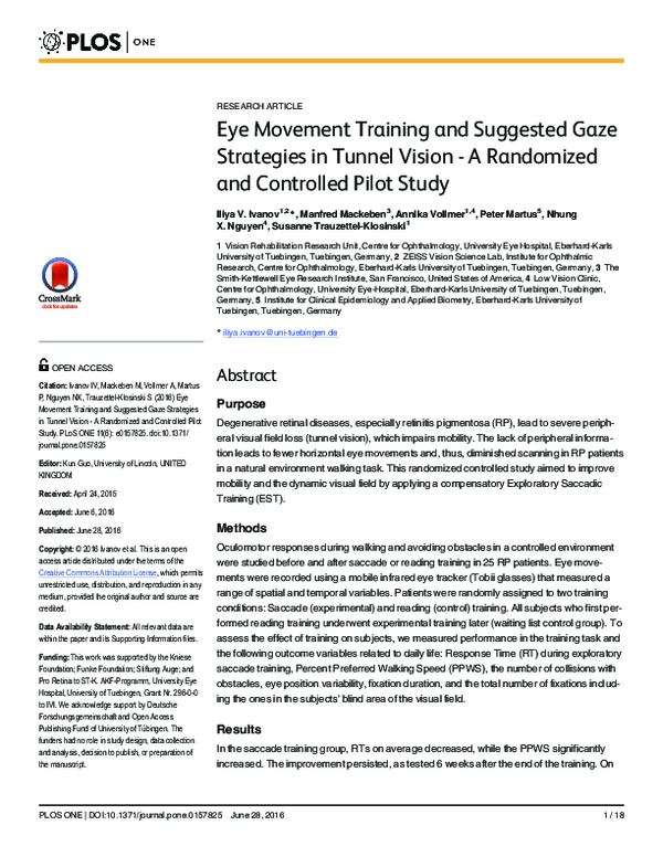 (PDF) Eye Movement Training and Suggested Gaze Strategies in Tunnel ...