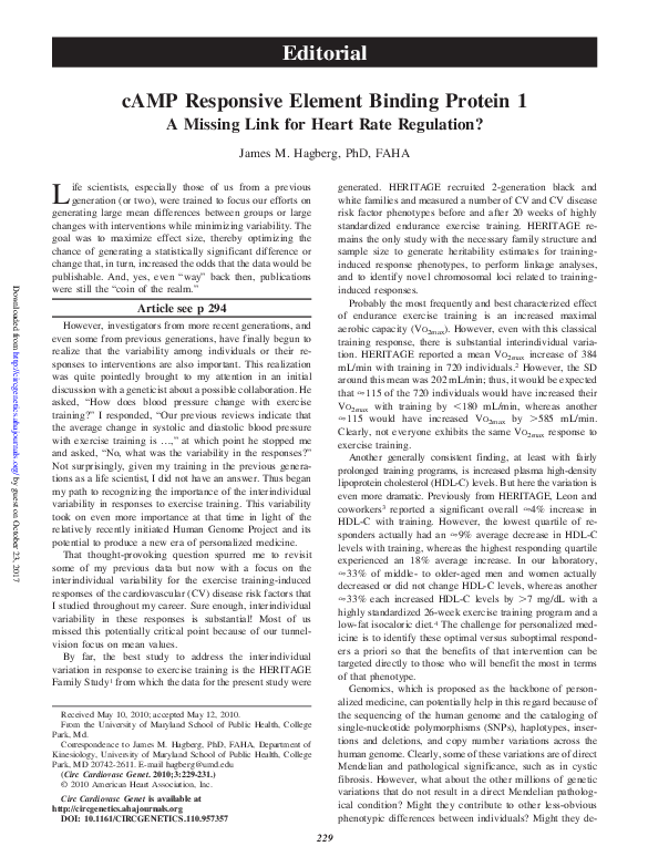 (PDF) cAMP Responsive Element Binding Protein 1: A Missing Link for ...