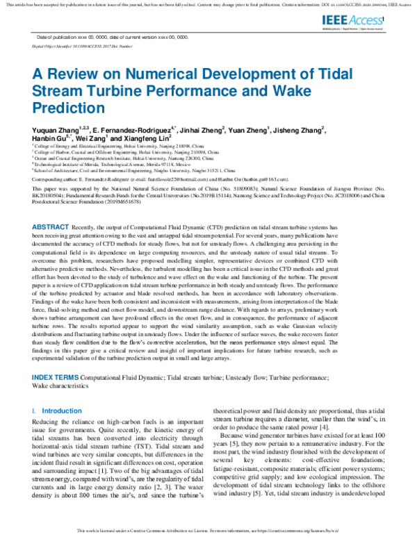(PDF) A Review on Numerical Development of Tidal Stream Turbine ...
