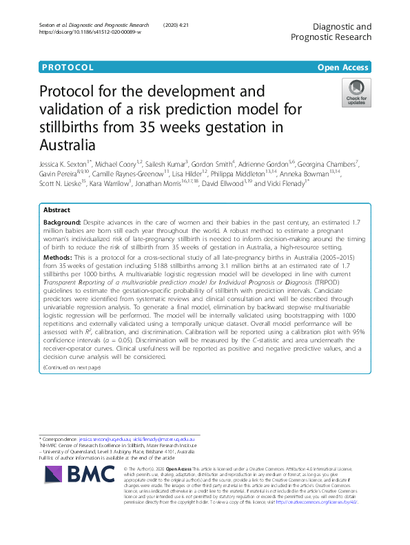 (PDF) Protocol for the development and validation of a risk prediction ...