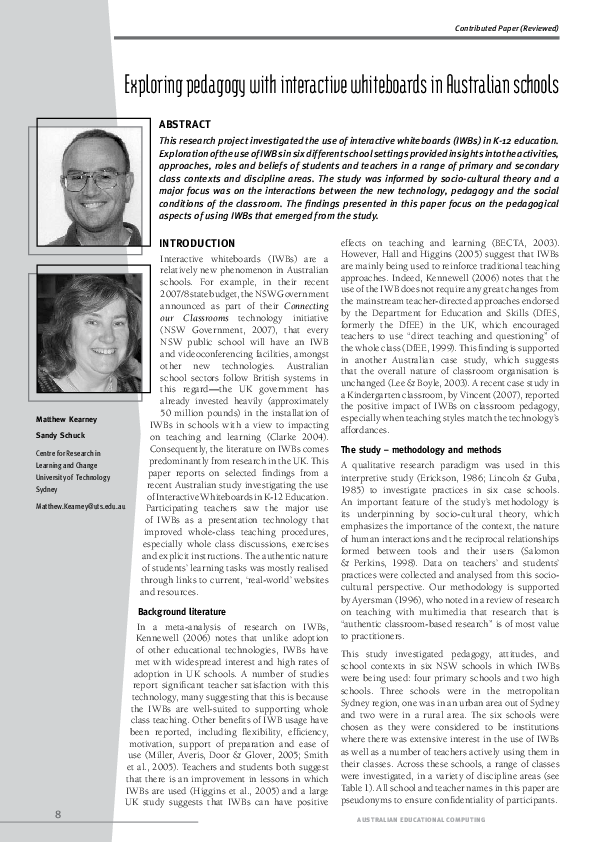 (PDF) Exploring pedagogy with interactive whiteboards