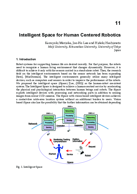 (PDF) Human centered robotics in intelligent space