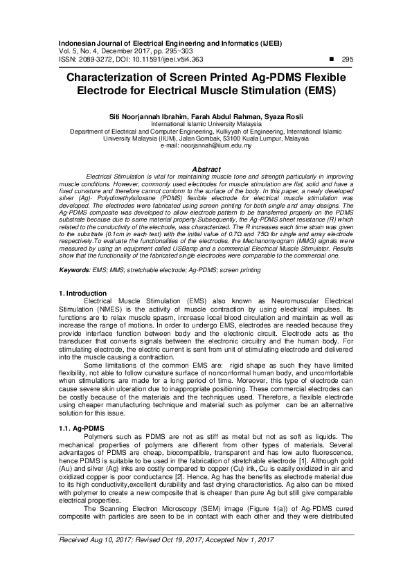 (PDF) Characterization of Screen Printed Ag-PDMS Flexible Electrode for ...