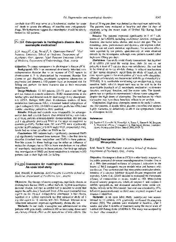 Osteoporosis in Huntington's disease due to neuroleptic medication?