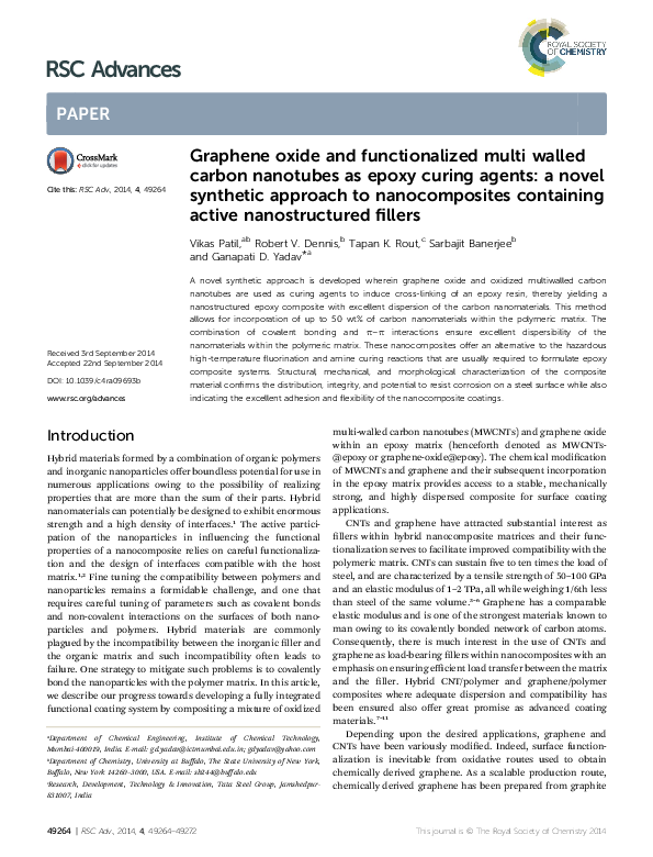(PDF) Graphene oxide and functionalized multi walled carbon nanotubes ...