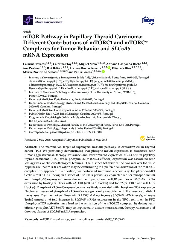 (PDF) mTOR Pathway in Papillary Thyroid Carcinoma: Different ...