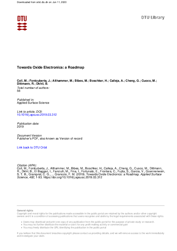 【mico.de.lis】 PDF) Towards Oxide Electronics: a Roadmap