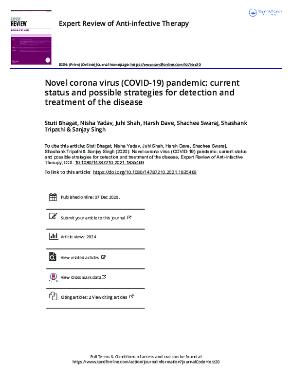 (PDF) Novel corona virus (COVID-19) pandemic: current status and ...