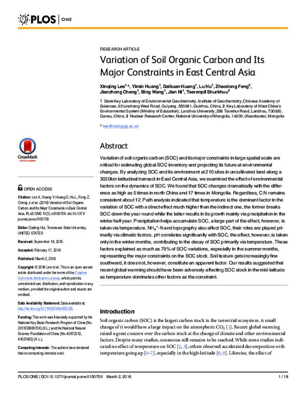 (PDF) Variation of Soil Organic Carbon and Its Major Constraints in ...