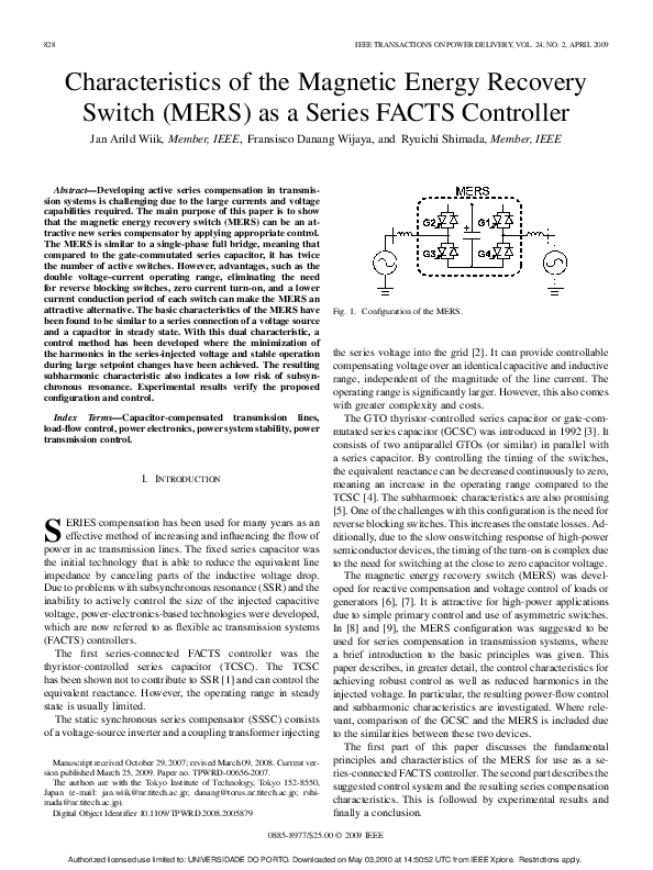 (PDF) Characteristics of the Energy Recovery Switch (MERS) as