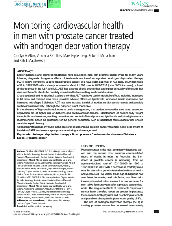 (PDF) Monitoring cardiovascular health in men with prostate cancer ...