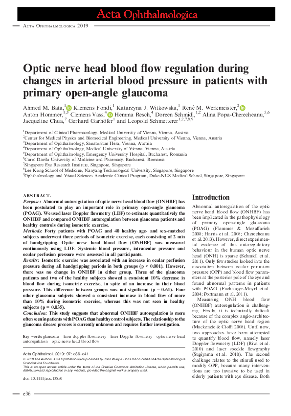 (PDF) Optic nerve head blood flow regulation during changes in arterial ...