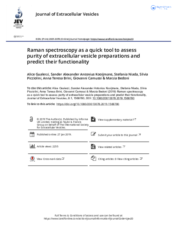 (PDF) Raman spectroscopy as a quick tool to assess purity of ...