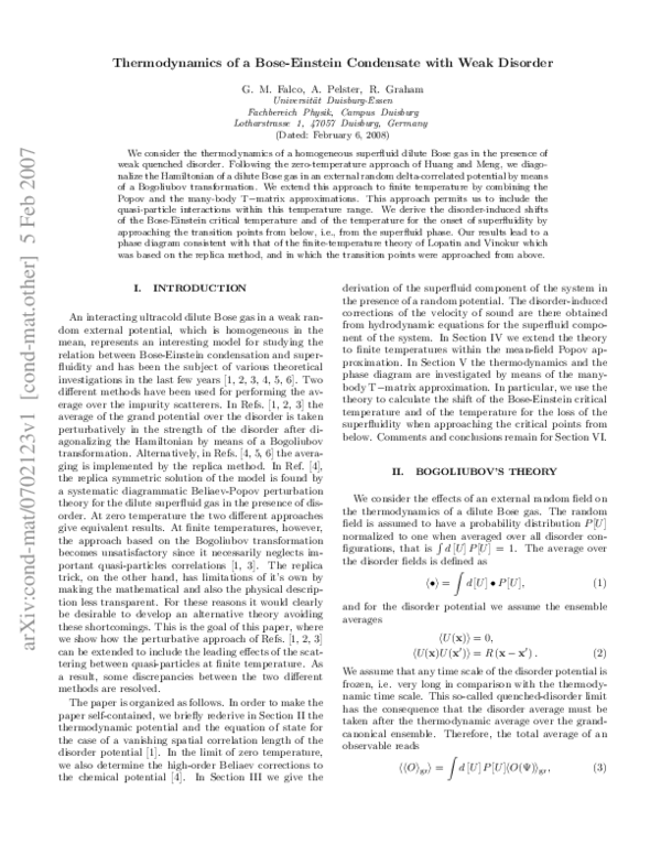 (PDF) Thermodynamics of a Bose-Einstein Condensate with Free Magnetization
