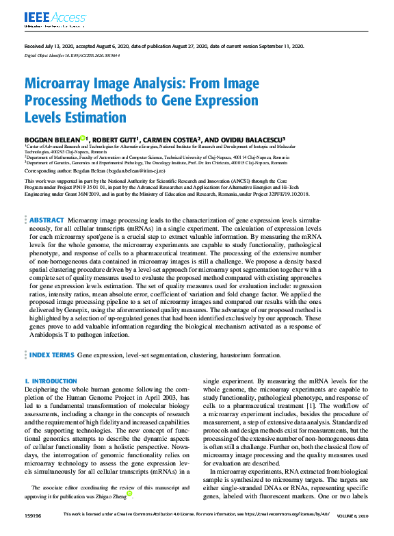 (PDF) Microarray Image Analysis: From Image Processing Methods to Gene ...