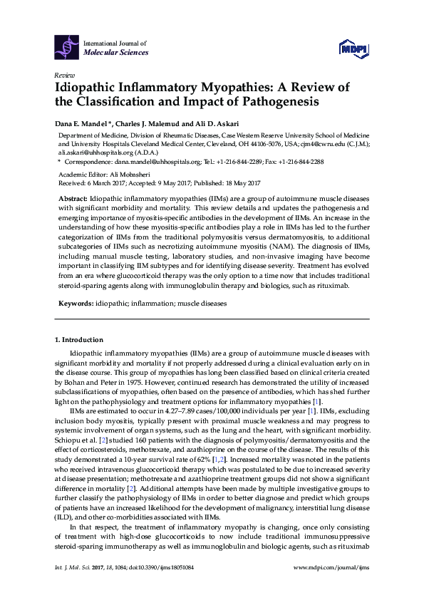 (PDF) Idiopathic Inflammatory Myopathies: A Review of ...