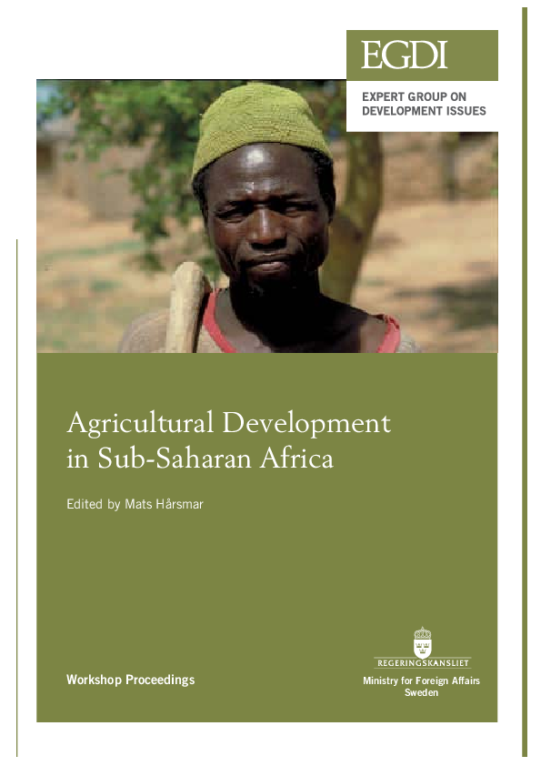 (PDF) Agricultural development in Sub-Saharan Africa