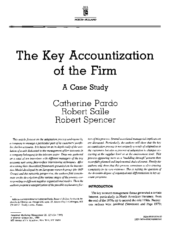 (PDF) The key accountization of the firm: A case study
