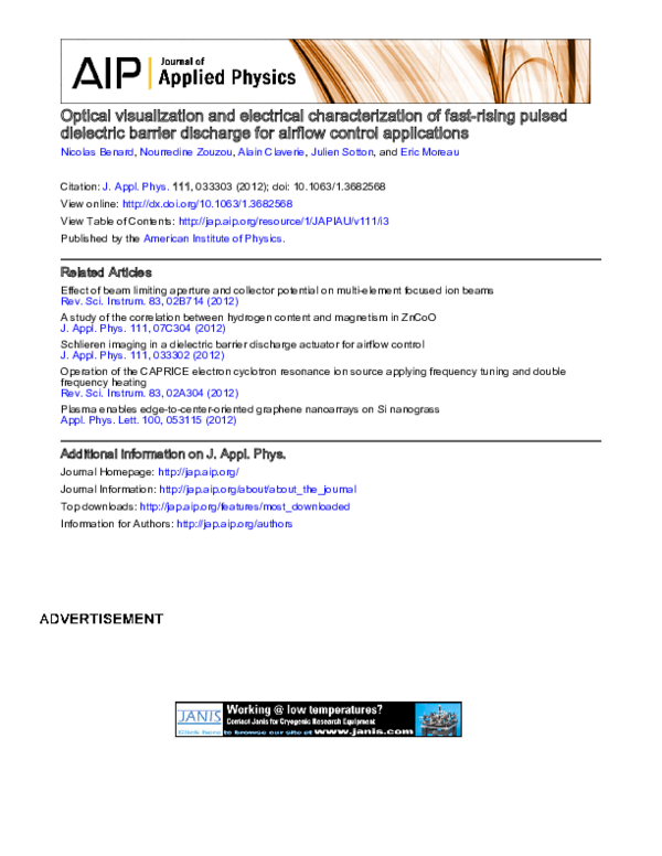 (PDF) Optical visualization and electrical characterization of fast ...