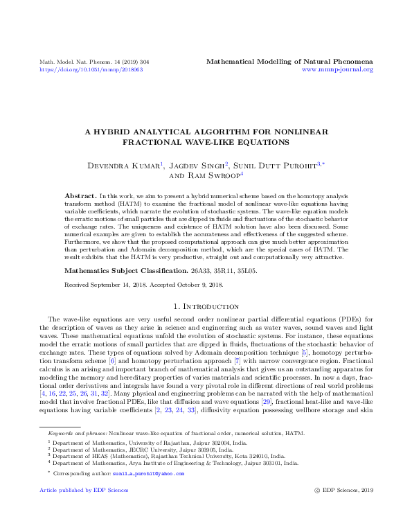 (PDF) A hybrid analytical algorithm for nonlinear fractional wave-like ...