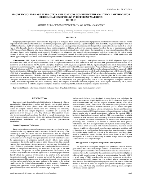 (PDF) Magnetic Solid Phase Extraction Applications Combined with ...