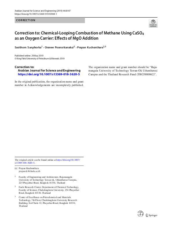 PDF) Correction to: Chemical-Looping Combustion of Methane Using 