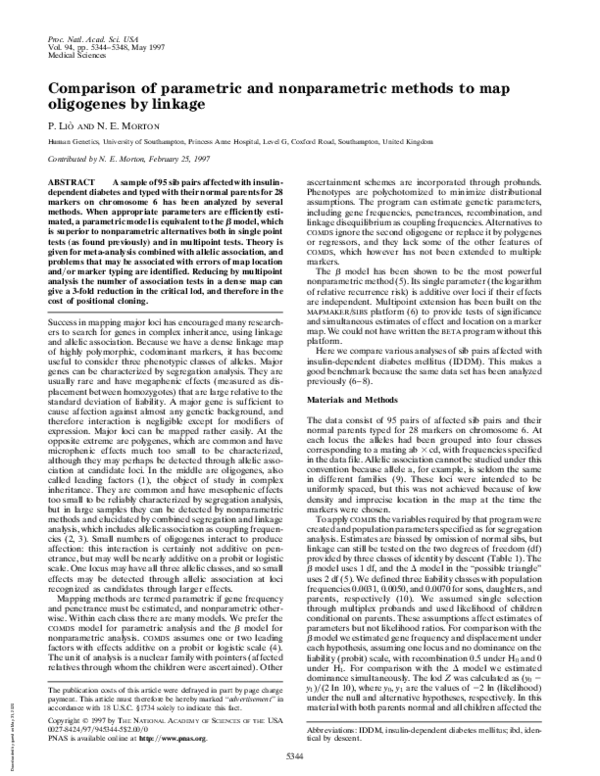 (PDF) Comparison of Parametric and Nonparametric Methods for Analyzing ...