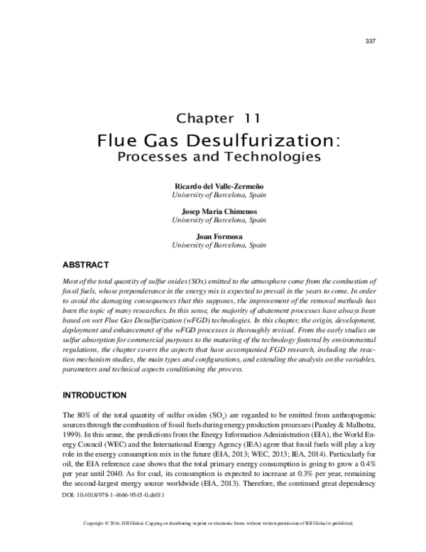 (PDF) Flue Gas Desulfurization