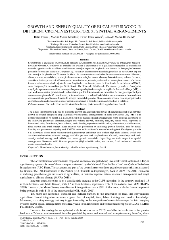 (PDF) Growth and Energy Quality of Eucalyptus Wood in Different Crop ...