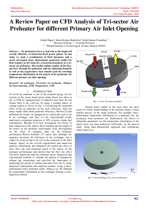 (PDF) A Review Paper on CFD Analysis of Tri-sector Air Preheater for ...