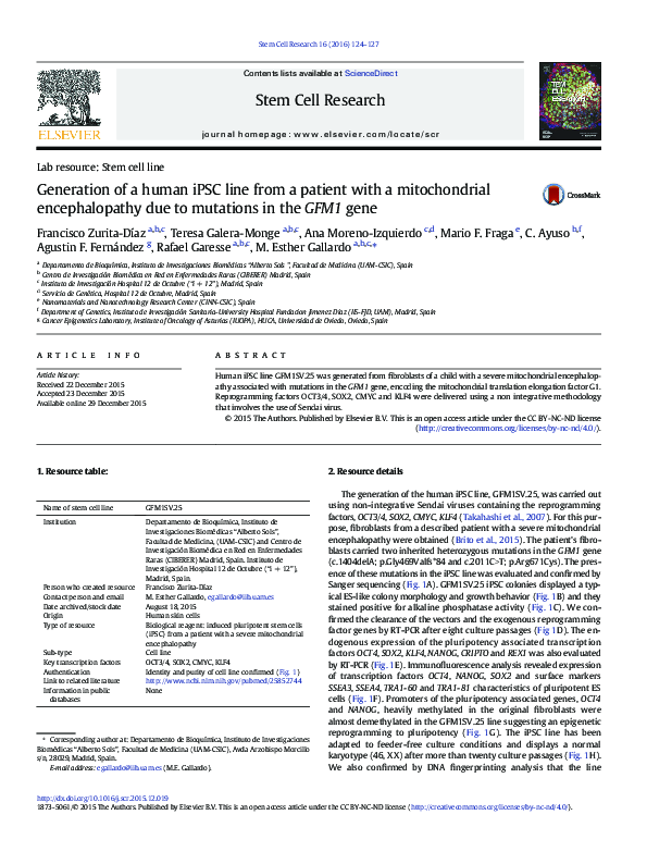 (PDF) Generation of a human iPSC line from a patient with Leigh syndrome
