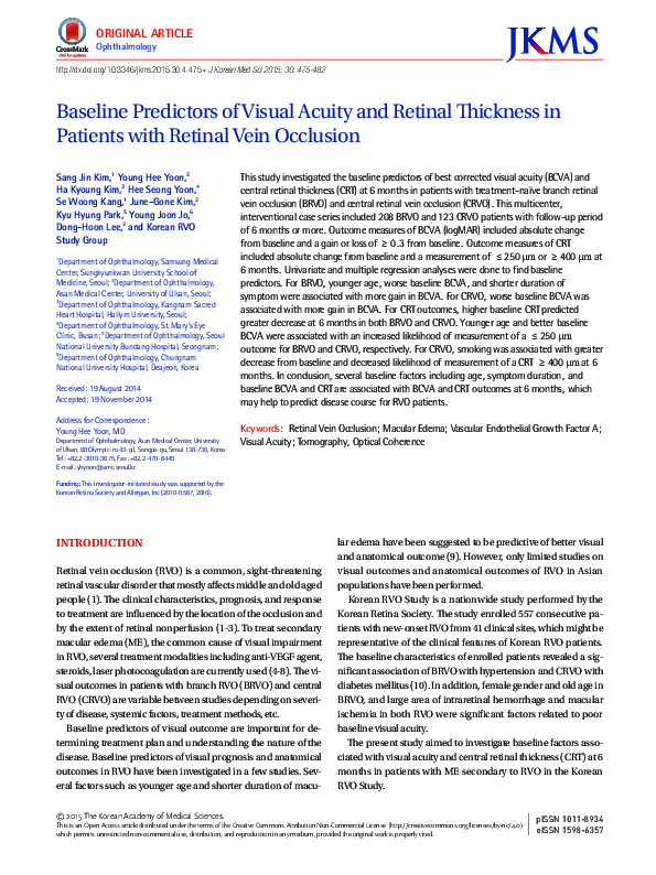 (PDF) Baseline Predictors of Visual Acuity and Retinal Thickness ...