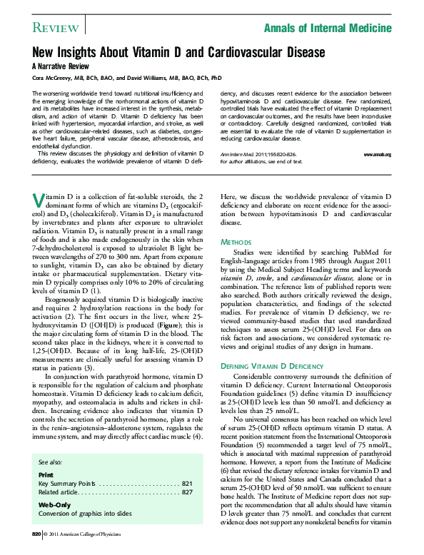 (PDF) New Insights About Vitamin D and Cardiovascular Disease