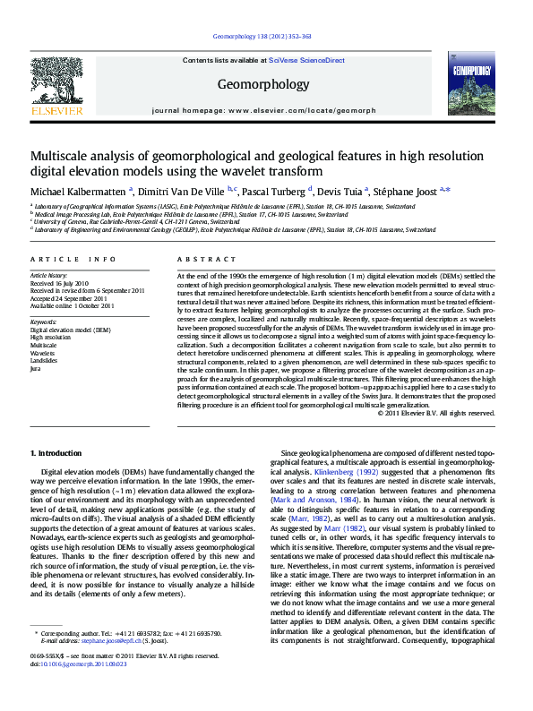 (PDF) Multiscale analysis of geomorphological and geological features ...