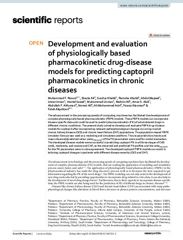 (PDF) Development and evaluation of physiologically based ...