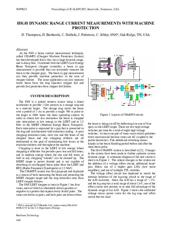 (PDF) High Dynamic Range Current Measurements with Machine Protection