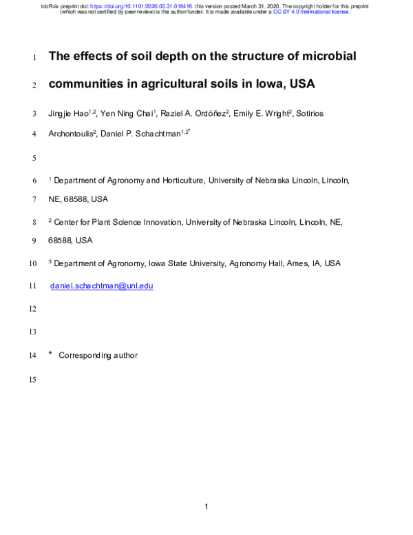 (PDF) The effects of soil depth on the structure of microbial ...