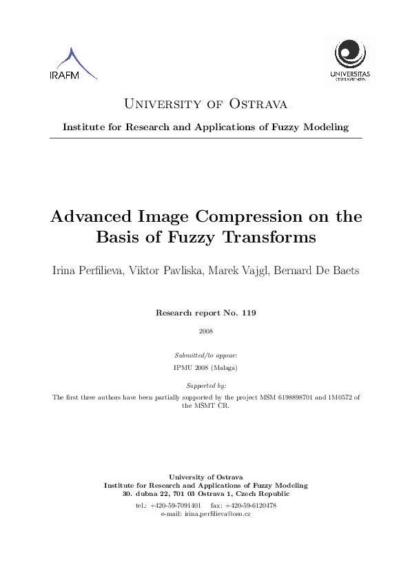 (PDF) Advanced image compression on the basis of fuzzy transforms
